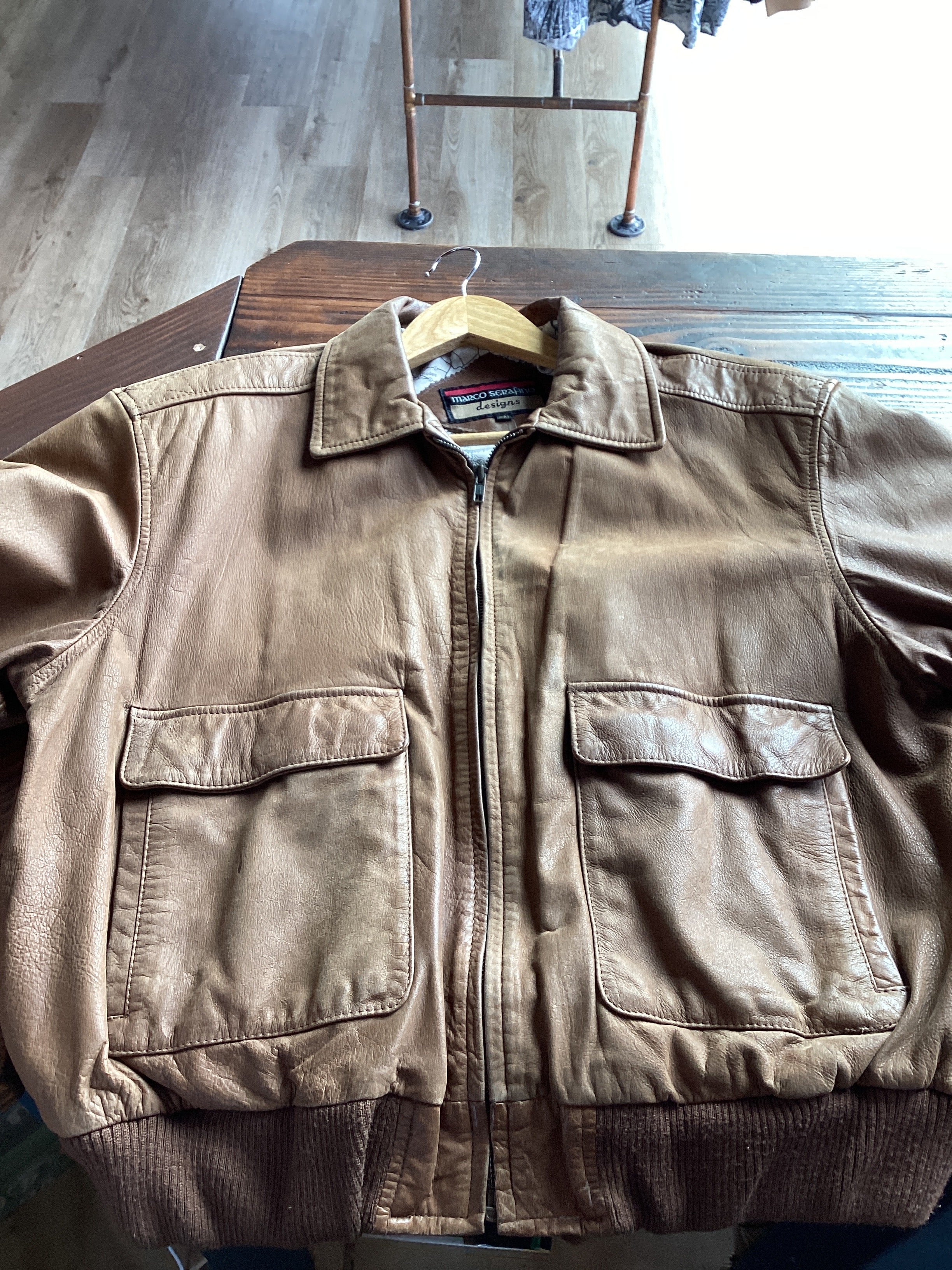 Leather bomber