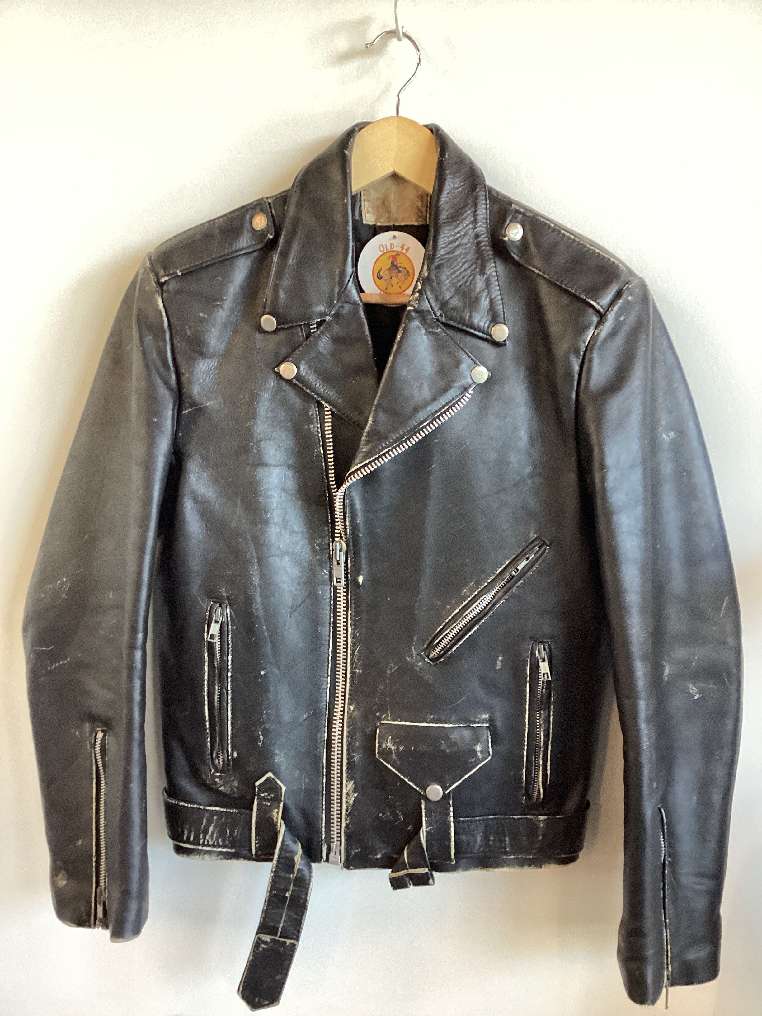 Faded leather jacket