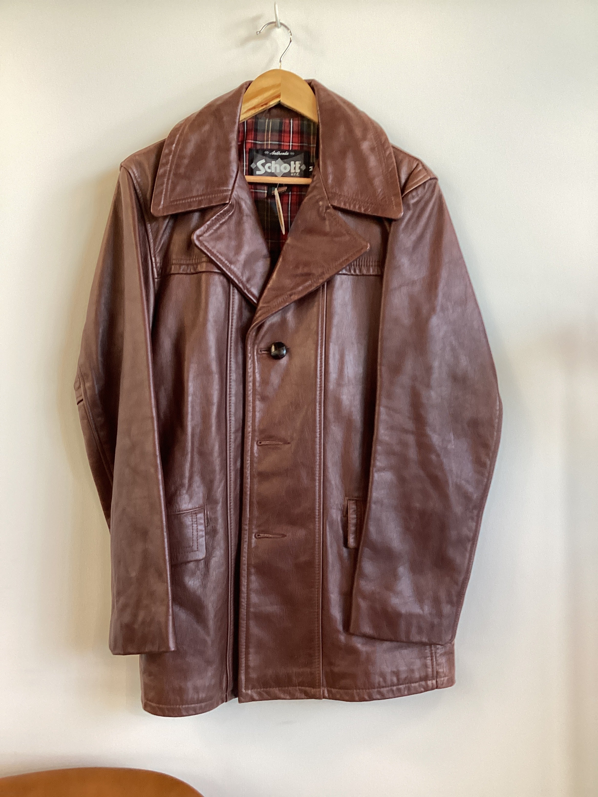 Schott’s Brown Leather Coat