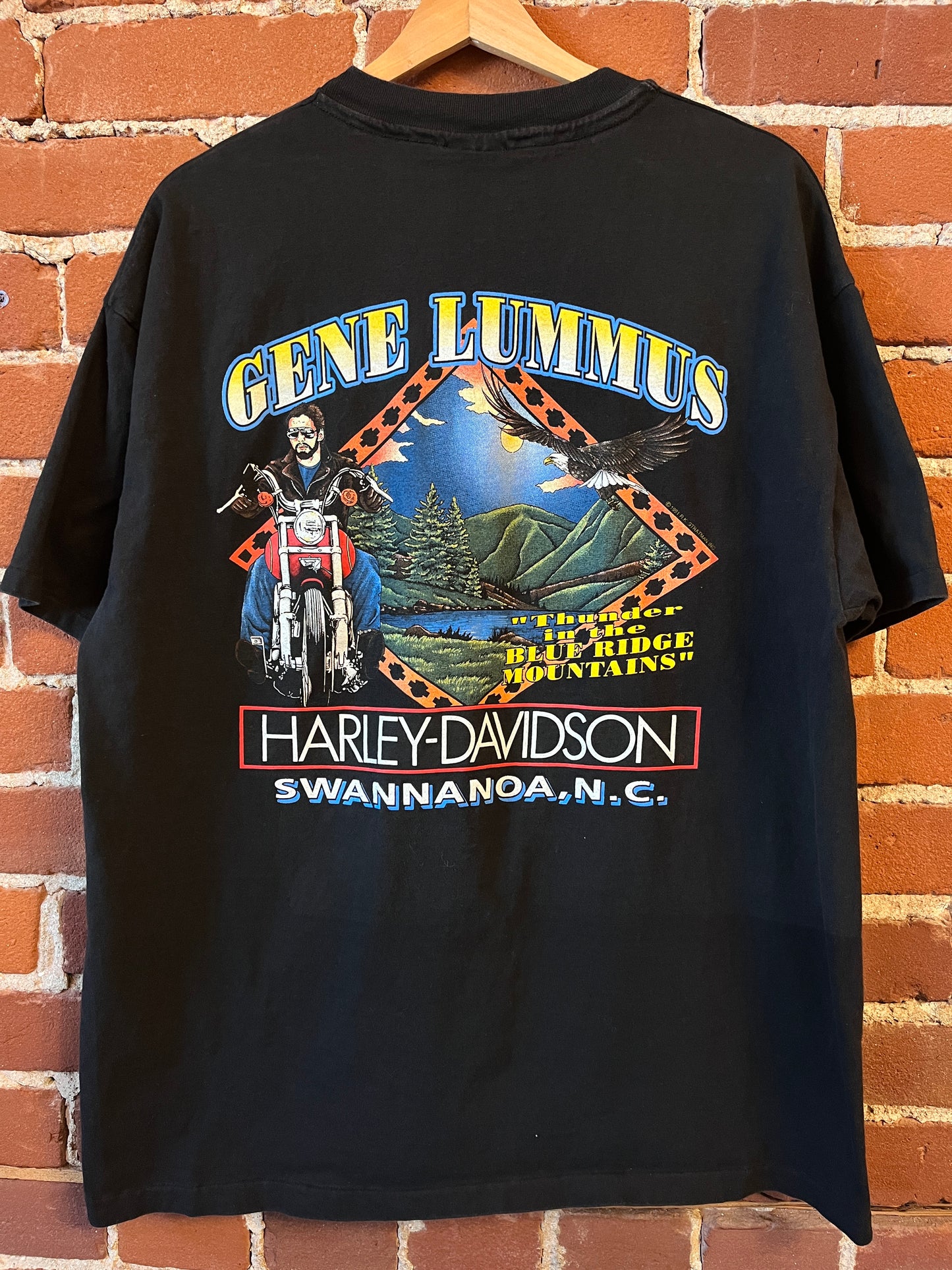 Harley Davidson Front graphic world class engines back graphi Gene Lummus Swannanoa, N.C. '91
