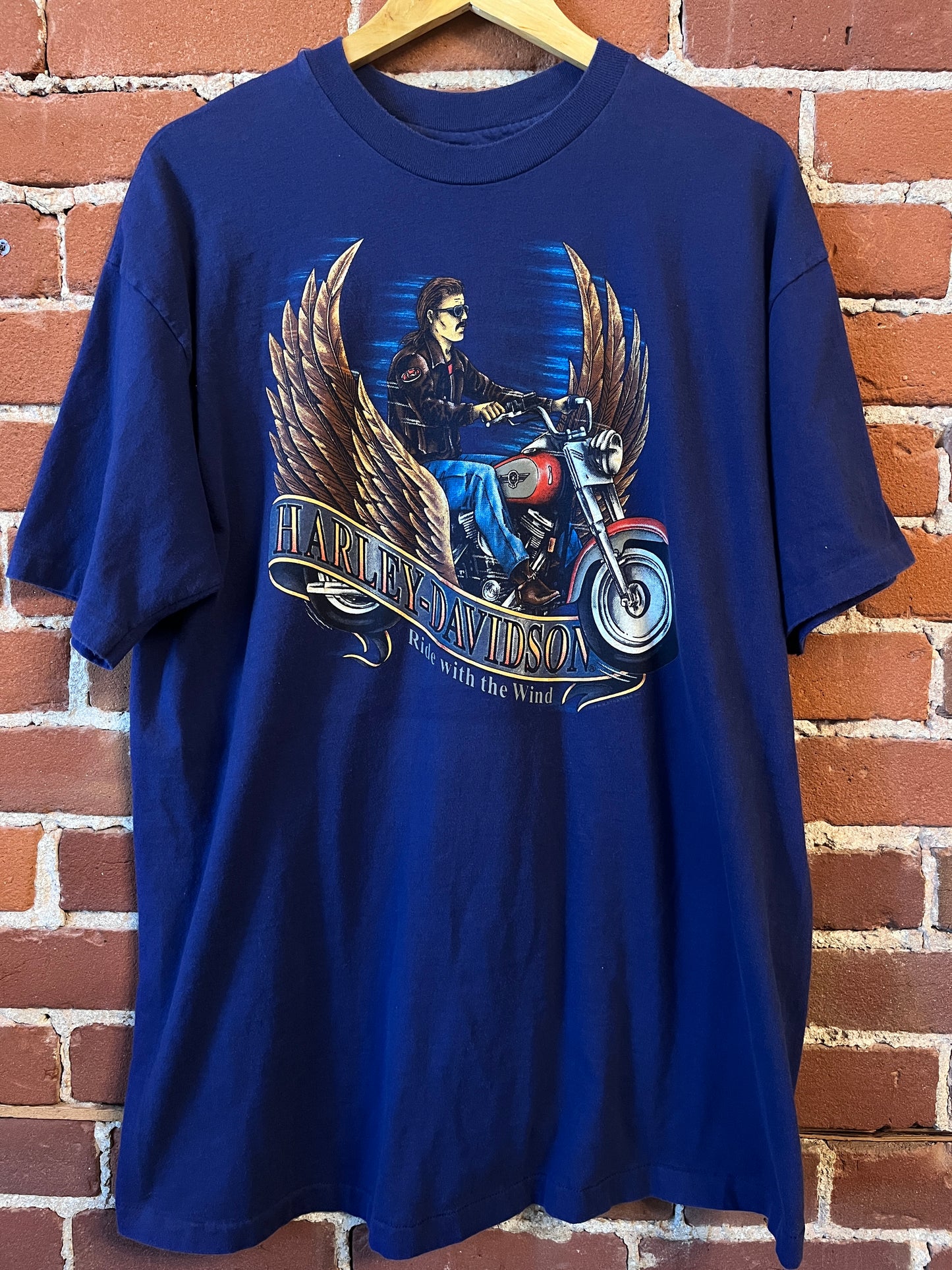 Harley Davidson Ride with the wind Missouri Biker and Eagle graphic '91