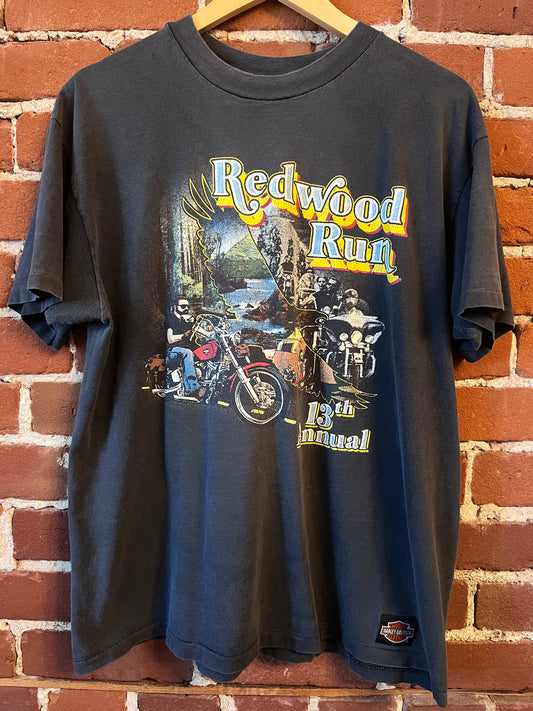 Harley Davidson 13th annual Redwood Run Bikers graphic 1991