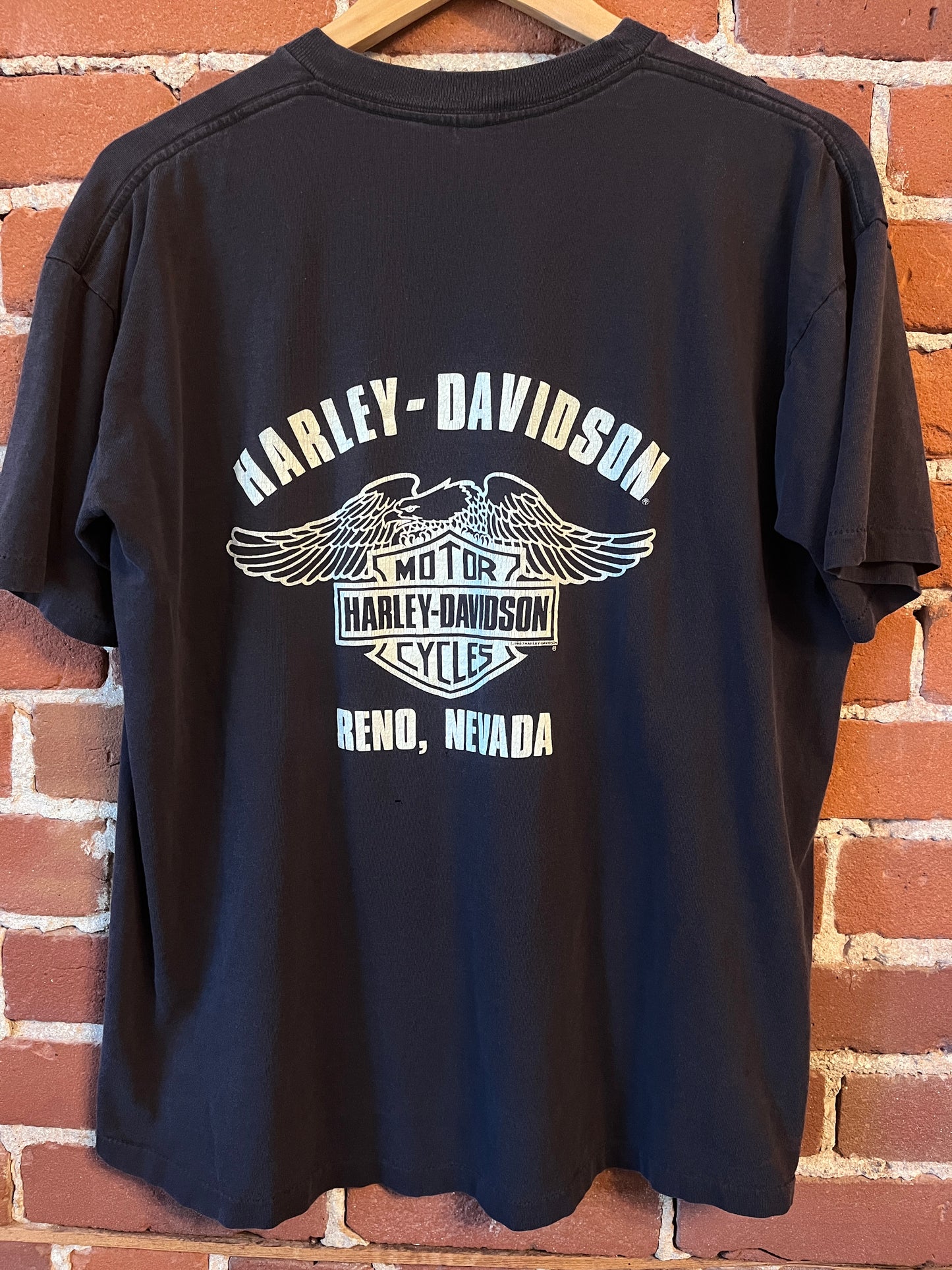 Harley Davidson Man's best friend dog and bike graphic Reno, Nevada '98